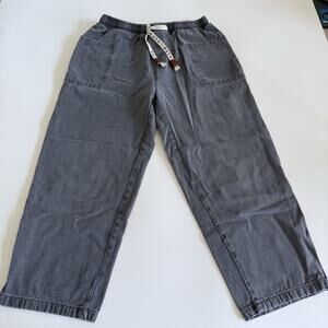 Kidoriman Pokku Pants Men XL Grey Pockets Drawstring Cuff Relaxed Loose Comfort